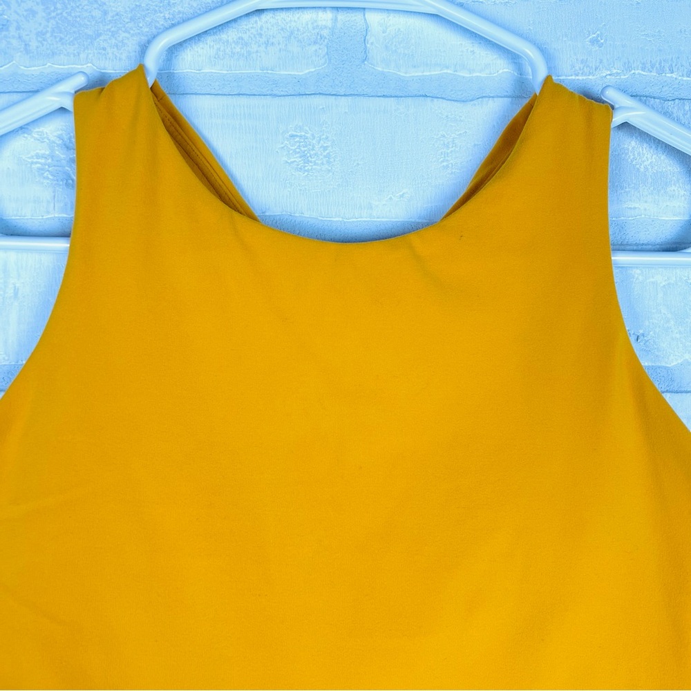 ATHLETA Conscious Crop Bra in Abyssinian Yellow Women's M Gym Yoga Athleisure - Picture 5 of 11